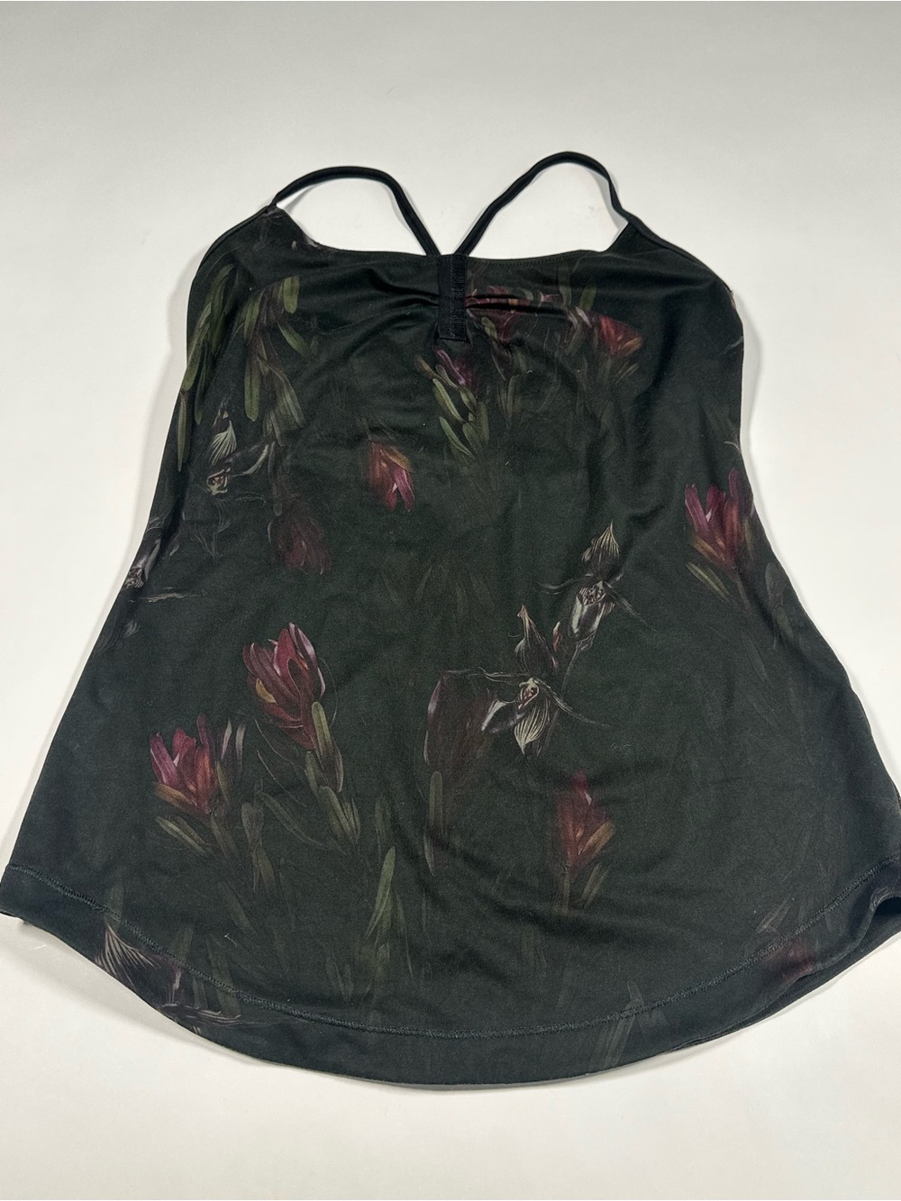 lululemon athletica Black Floral Print Strappy Tank